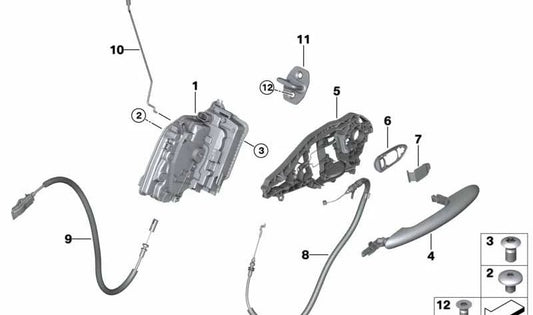 Sellado chapa cierre montante C derecho OEM 51337401784 para MINI Countryman F60, F60 LCI. Original MINI.