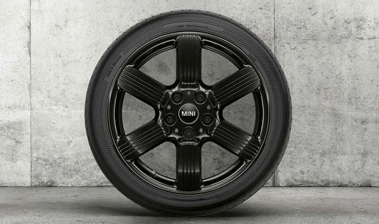 Llanta de aleación ligera jet black uni 17" OEM 36106898289 para MINI F56, F56 LCI, F55, F55 LCI, Cabrio F57... y más. Original MINI.