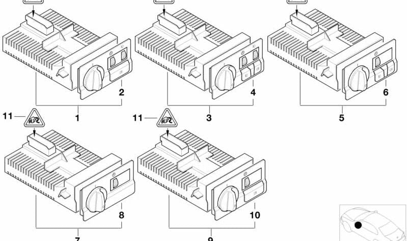 OEM Light Switch -Modul 61318378573 für BMW E46. Original BMW.