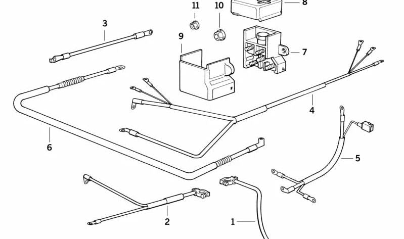 OEM Battery Cable 12421737105 for BMW E32. Original BMW