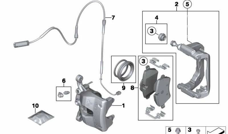 Porta frenos delantero OEM 34119804734 para MINI Countryman R60, Paceman R61. Original MINI.