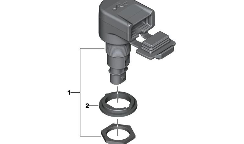 Soporte caja de enchufe OEM 61347107991 para motos BMW R 1300 GS, R 1300 GS Adventure. Original BMW Motorrad.