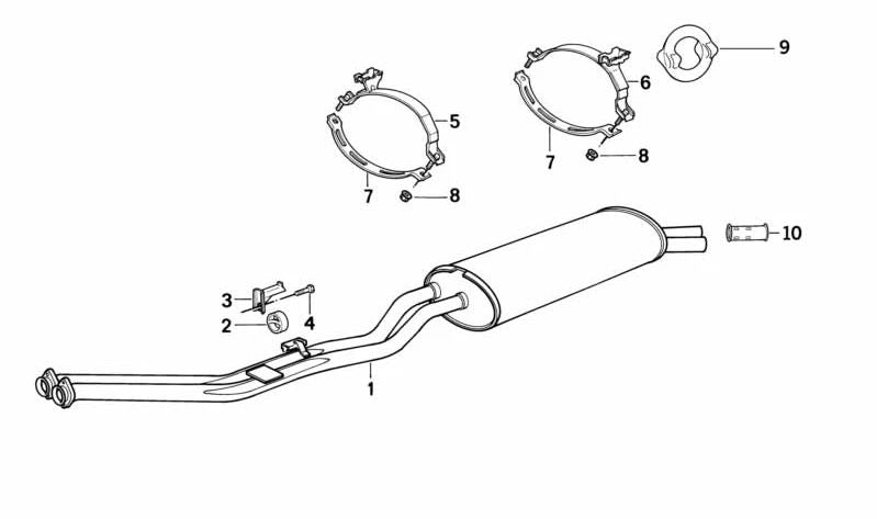 OEM rear exhaust support 18211176029 for BMW E30. Original BMW piece.