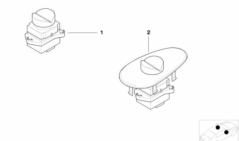 Interruptor elevalunas pasajero OEM 61318385904 para BMW E52. Original BMW.