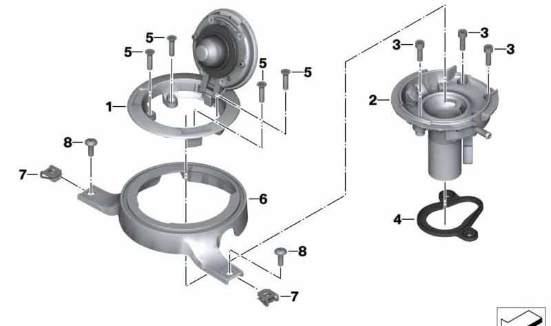 Gargalo de enchimento de combustível OEM 16117728039 para BMW Motorrad K 1600 GT, K 1600 GTL. Originais BMW Motorrad.