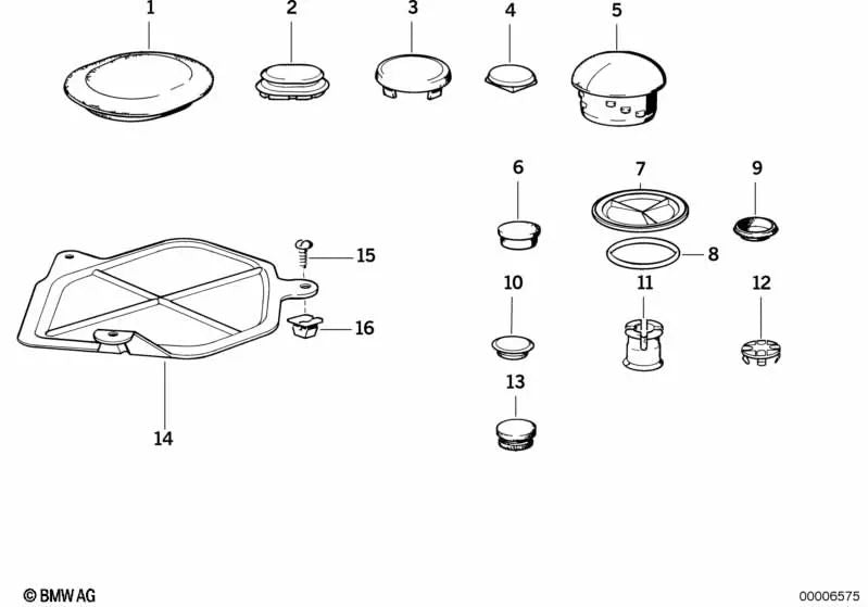 Tampa de fechamento à direita para BMW E31 (OEM 51718124468). BMW original