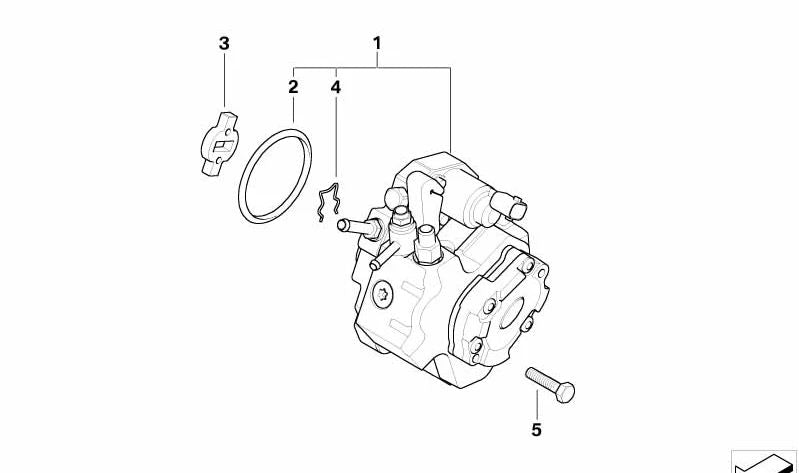 Bomba de alta presión OEM 13517791102 para MINI R50, R52, R53. Compatible con modelos MINI One y Cooper gasolina desde 2002. Recambio original MINI.