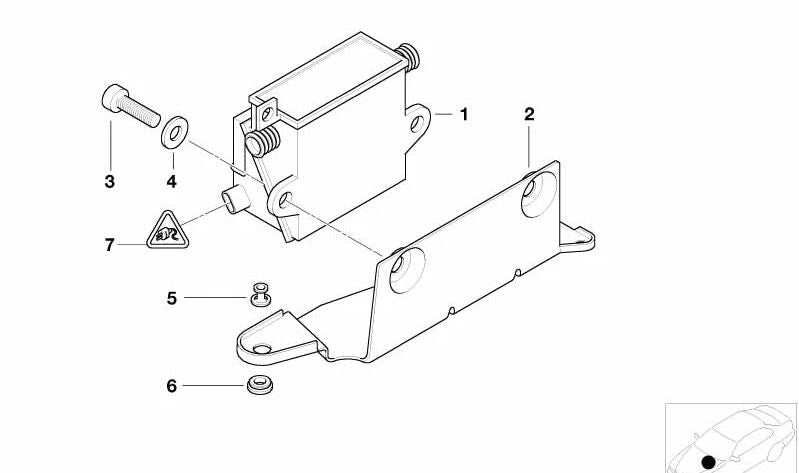 Soporte para calefacción auxiliar OEM 64126904673 para BMW E46 330d y 330Cd (todos los modelos: BV01, BV02, BV91, BV92, BW91, BW92, AL01, AL02, AL91, AL92). Original BMW.