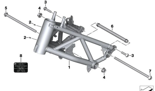 Semichasis delantero OEM 46518561795 para motos BMW R nineT, R nineT Pure, R nineT Scrambler, R nineT Urban G/S. Original BMW Motorrad.