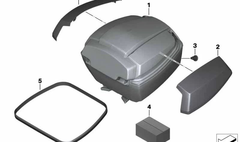 Junta Topcase OEM 77438527233 para BMW Motorrad C Evolution, C 600 Sport, C 650 GT. Originais BMW Motorrad.