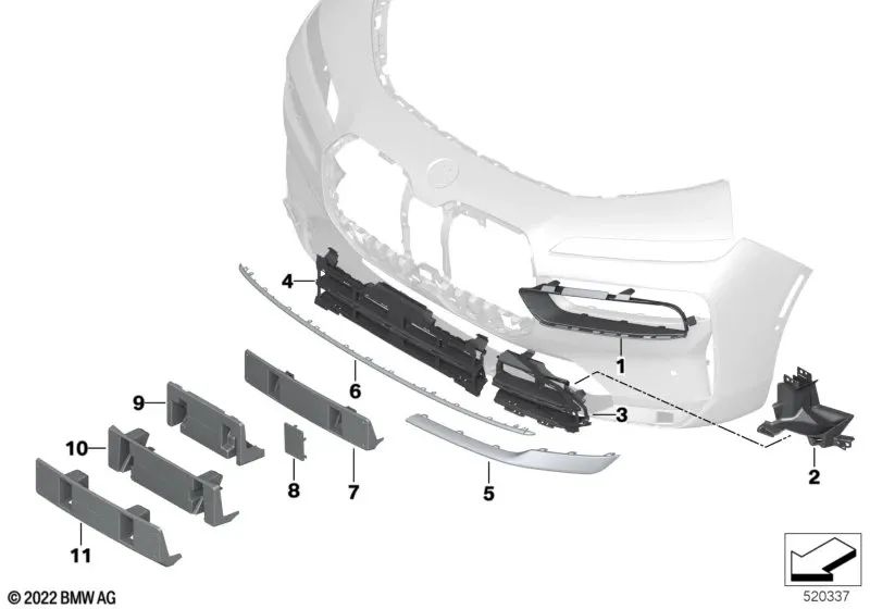 Right Chrome Molding for BMW 7 Series G70 (OEM 51135A01664). Original BMW