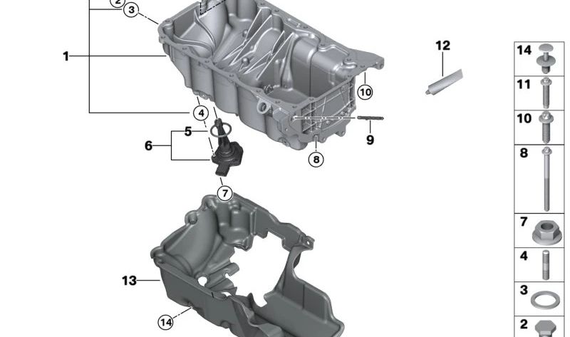 Tampa acústica para BMW 1 F40 Series, Série 2 F44, F45N, F46N, X1 F48, F48N, X2 F39, MINI F54, F55, F56, F57, F60 (OEM 11148580084). BMW original