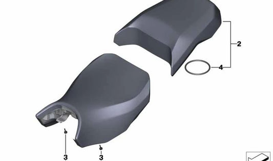 Asiento acompañante negro OEM 52538536863 para motos BMW R1200GS, R1200GS Adventure, R1250GS, R1250GS Adventure. Original BMW Motorrad.