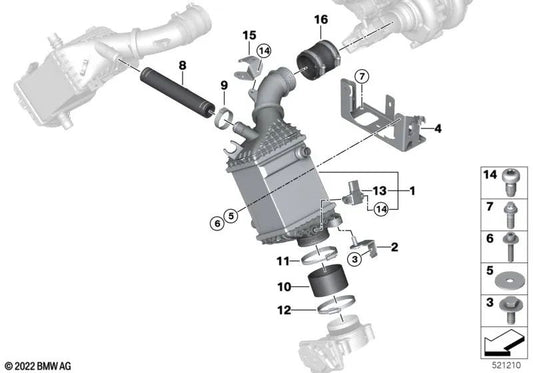 Arandela distanciadora OEM 07147132785 para BMW Serie 5 F10, F90, G30, Serie 6 E63, F06, Serie 7 G11, G12, Serie 8 G14, G15, X5 G05, X6 G06, X7 G07... y más. Original BMW.