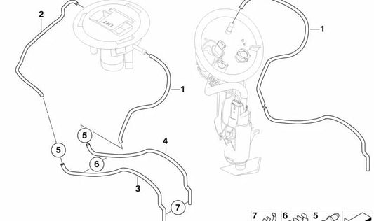 Tubo flexible OEM 16137683577 para BMW Motorrad R1200S, HP2 Sport. Original BMW Motorrad.