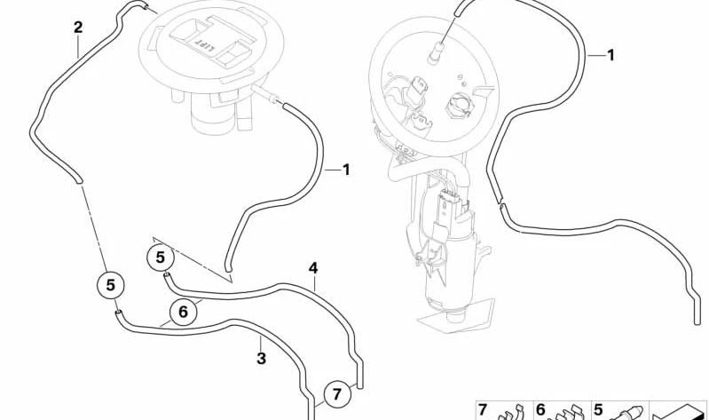 Tubo flexível OEM 16137682308 para BMW Motorrad K29 R 1200 S, HP2 Sport. Comprimento 380 mm. BMW Motorrad original.