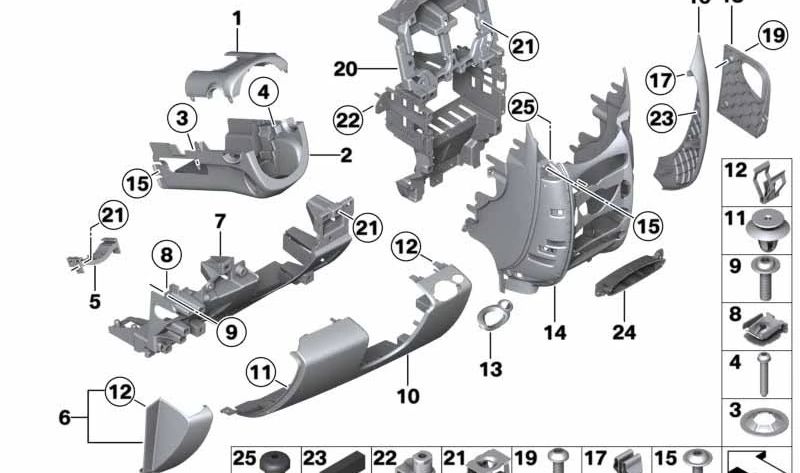 Tornillo de cabeza avellanada OEM 07143428091 para BMW F25, F26, E70, E86 y MINI R60, R61. Original BMW y MINI.
