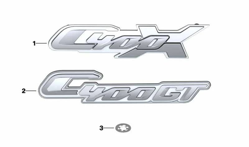 Distintivo inscripción OEM 51148561582 para motos BMW C 400 X (K09) 2018-2025. Original BMW Motorrad.