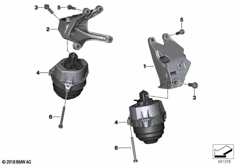 Soporte del motor izquierdo OEM 22117581623 para BMW G20, G21, 330e, 330e xDrive… y más. Original BMW.
