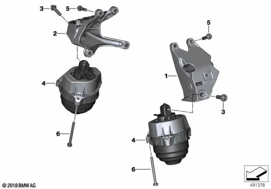 Soporte del motor izquierdo OEM 22117581623 para BMW G20, G21, 330e, 330e xDrive… y más. Original BMW.