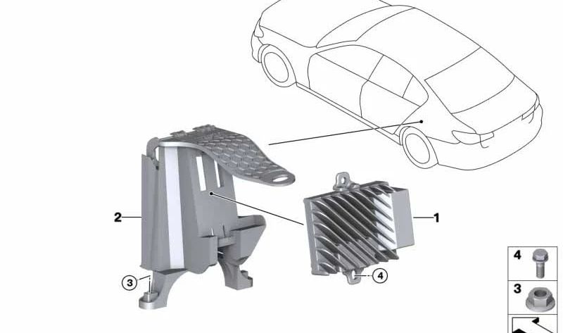 Unidad de control sonido motor (Active Sound) OEM 65125A3FCF8 para BMW F90, F90N, G30, G30N, G31, G31N, G11, G12. Original BMW.