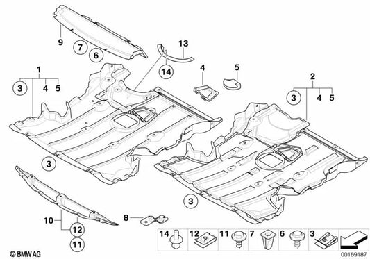 Compartiment moteur blindé OEM 51717059384 pour BMW Série 1 E81, E87, E87 LCI. Véritable BMW.