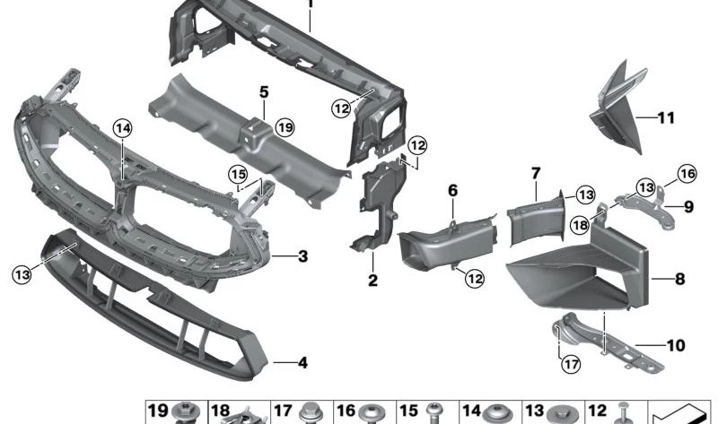 Foam screw for BMW 3 Series E46, E90, E91, E92, E93, 5 Series F07, F90N, 8 Series F91, F92, F93 (OEM 51127894997). Genuine BMW