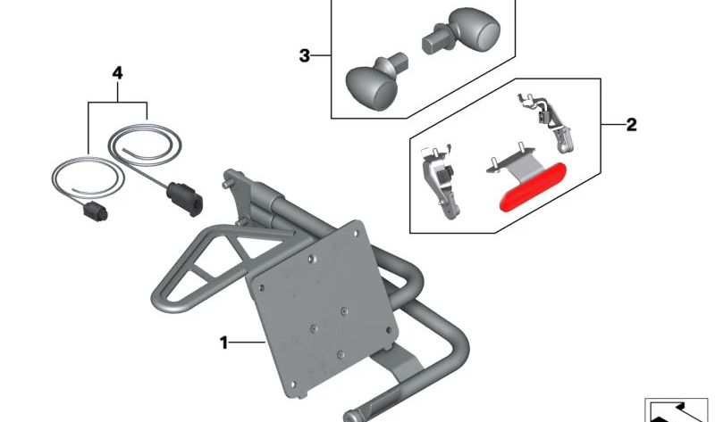 Conjunto de mini piscas LED multifuncionais OEM 77515A5BC73 para BMW Motorrad R 18, R 18 Classic. Originais BMW Motorrad.