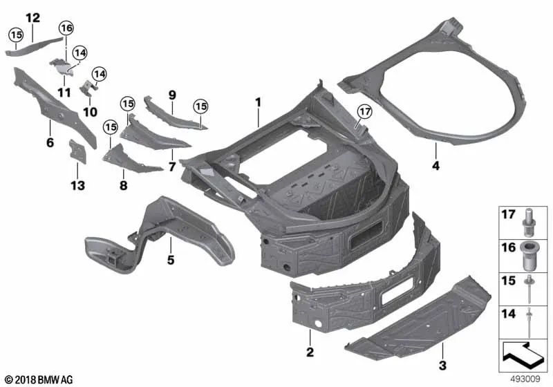 Soporte derecho para BMW i I15 (OEM 41007488282). Original BMW