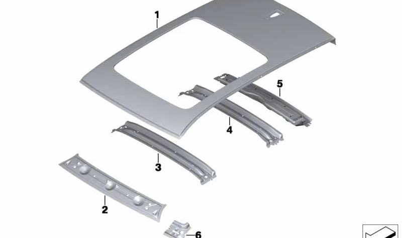Techo exterior OEM 41007267314 para BMW X3 (F25). Pieza original BMW.