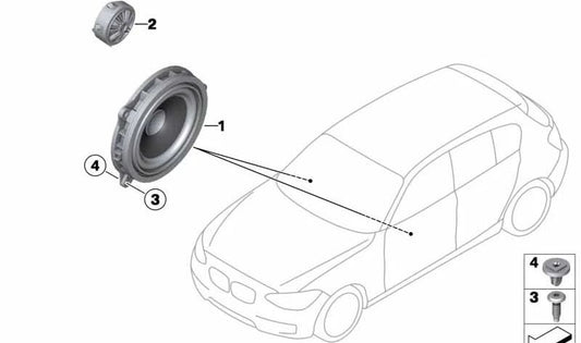 Altavoces agudos HiFi OEM 65132622802 para BMW F40, F44. Original BMW.