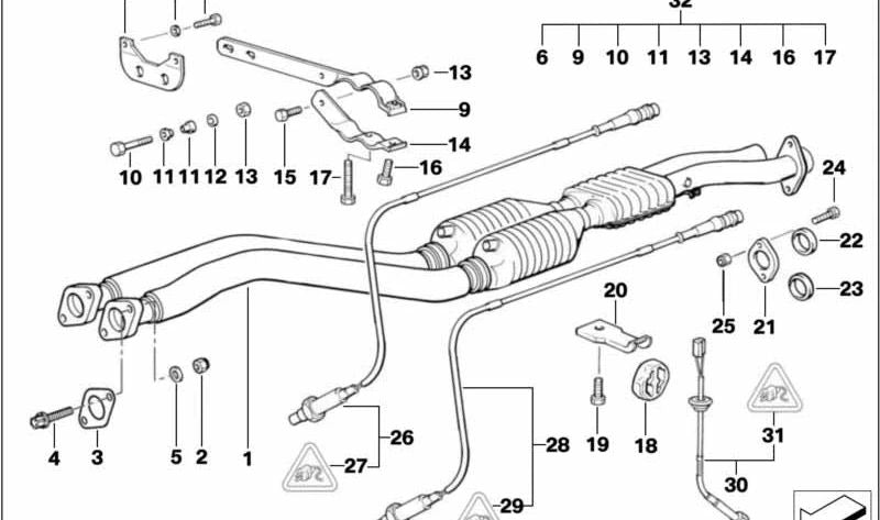 Soporte Sistema de Escape para BMW (OEM 18301404760). Original BMW.
