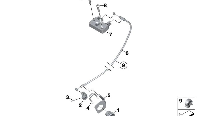 Alloggiamento cilindro serratura sinistro OEM 51258396552 per BMW Motorrad F900R, F900XR... e altro ancora. BMW Motorrad originale.