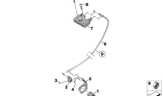 Alojamiento cilindro de cierre izquierdo OEM 51258396552 para BMW Motorrad F900R, F900XR... y más. Original BMW Motorrad.