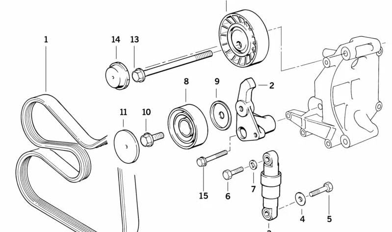 M10x155 OEM -Sechseckschraube 07119900617 für BMW E36. Original BMW Stück. Ideal zum Befestigen des Wasser-/Generatorriemensystems und der Lichtmaschinenunterstützung.