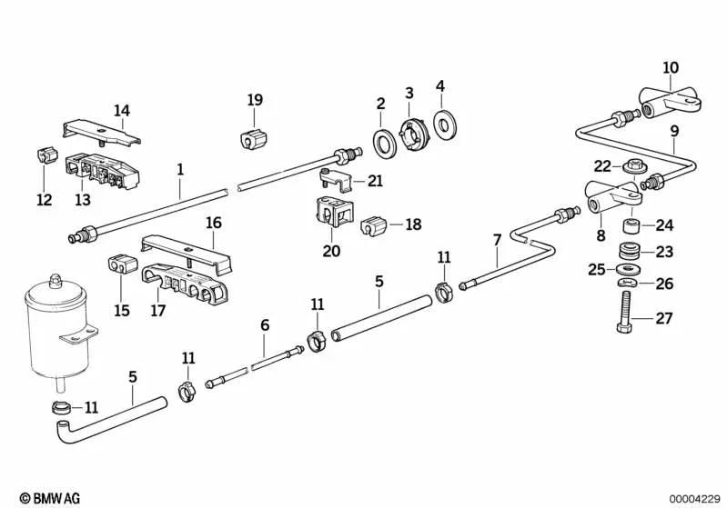 Support for BMW 3er E30, 5er E34, 7er E38, 8er E31 (OEM 37131133420). Genuine BMW.