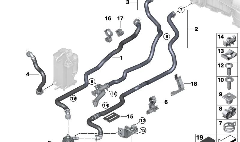 Manguera de Refrigerante de Retorno para BMW G32, G32N (OEM 64216821618). Original BMW