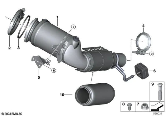 Katalysatorunterstützung neben dem Motor OEM 18327642258 für BMW F45, F46, X1 F48, X2 F39 und MINI F56, F55, F54, F57, F60... und mehr. Original BMW und MINI.