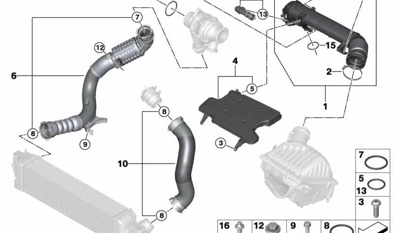 Resonador OEM 13718580236 para MINI F20, F40, F44, F45, F46, F48, F39, F55, F56, F57, F54, F60. Original MINI.