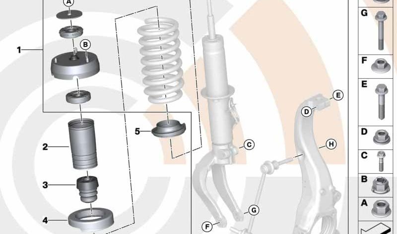 Kit de reparación del cojinete de soporte para BMW X5 E70N, X6 E71 (OEM 31352413618). Original BMW