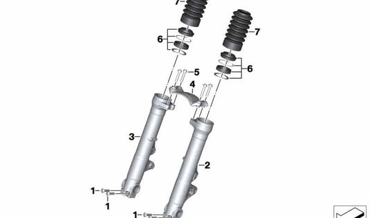 Front stabilizer OEM 31428558471 for bmw R Nnet Pure Motorcycles, R Ninenet Scrambler, R Nnet Racer. Original BMW Motorrad.