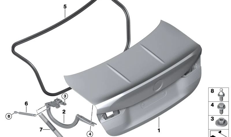 Porta traseira OEM 51917886180 para BMW G82 M4 CSL. Compatível com os modelos G82 M4 CSL (1.7.2022 - 28.2.2023). Substituição original da BMW.