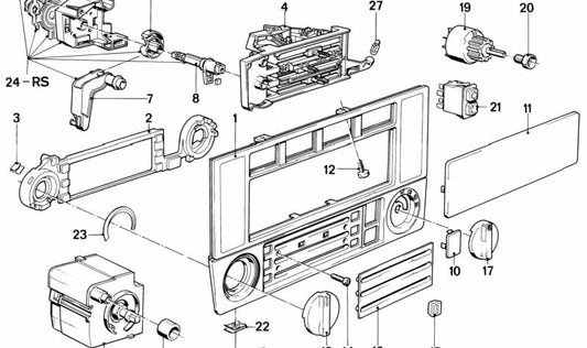 Embellecedor calefacción OEM 64111385875 para BMW E30. Pieza original BMW.