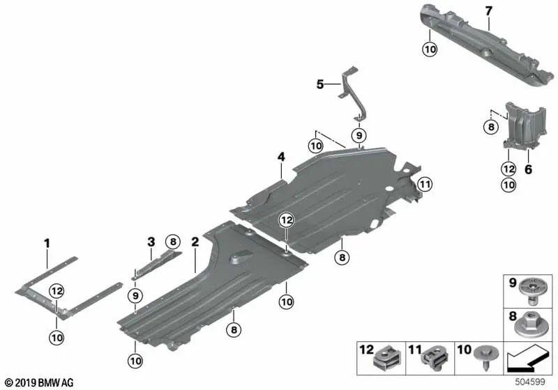 Right tank lower trim for BMW X5 F95, X6 F96 (OEM 51758080720). Original BMW