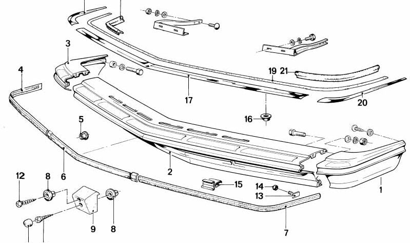 OEM de moldagem por borracha frontal direita 51111839276 para BMW E24. BMW original.