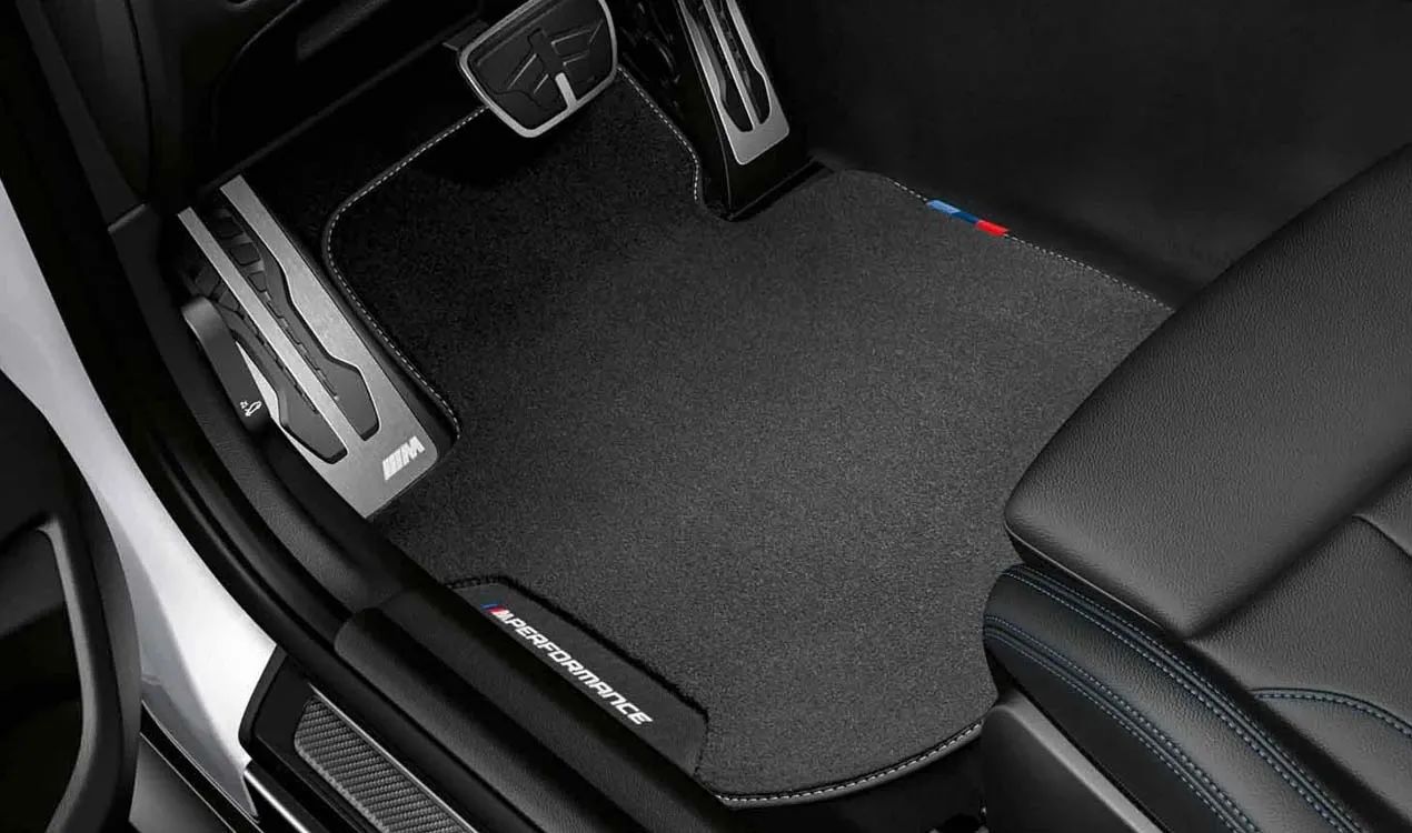 M Performance floor mats for BMW G42, G87 (OEM 51475A35AF0). Original BMW.