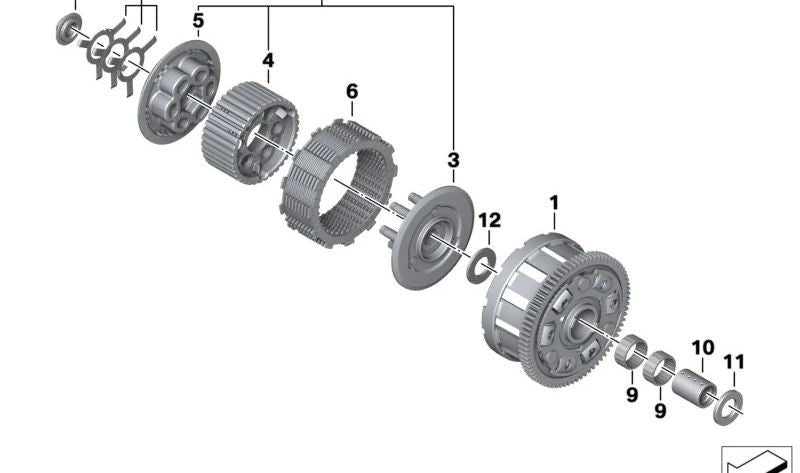 OM 21217924239 Ensemble de feuille d'embrayage pour les motos BMW M1000 RR (K66). BMW original Motorrad.
