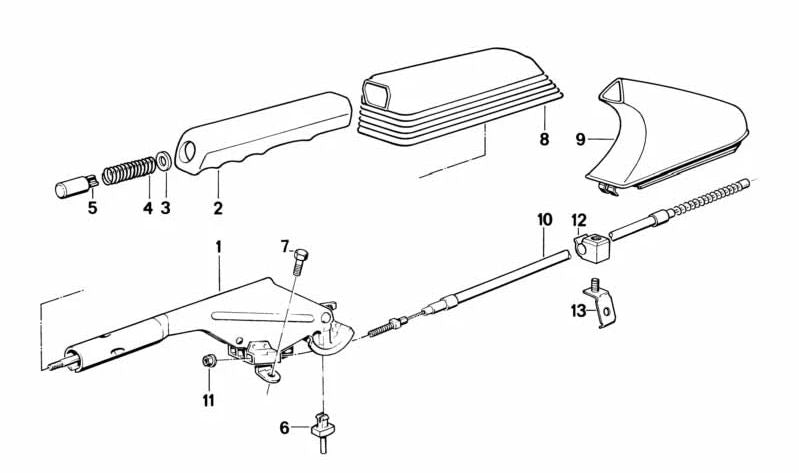 Cubierta de palanca freno mano en piel OEM 34412230012 para BMW E30. Original BMW.