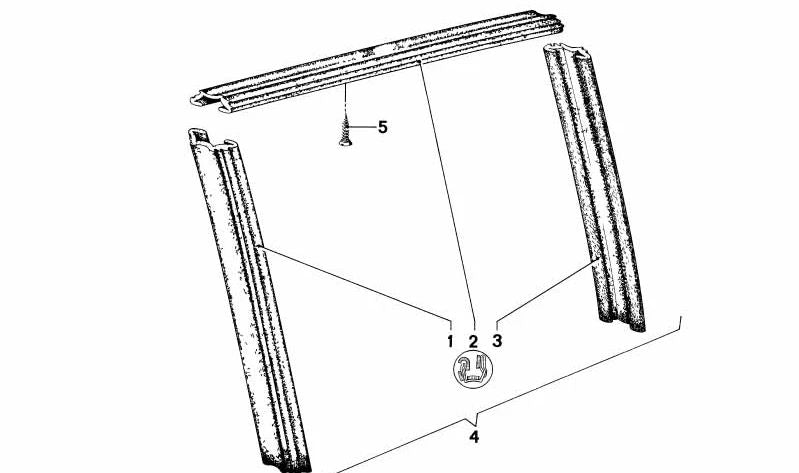 Guía de ventana izquierda OEM 51321867897 para BMW E12. Ajuste perfecto para ventanilla delantera y trasera. Original BMW.
