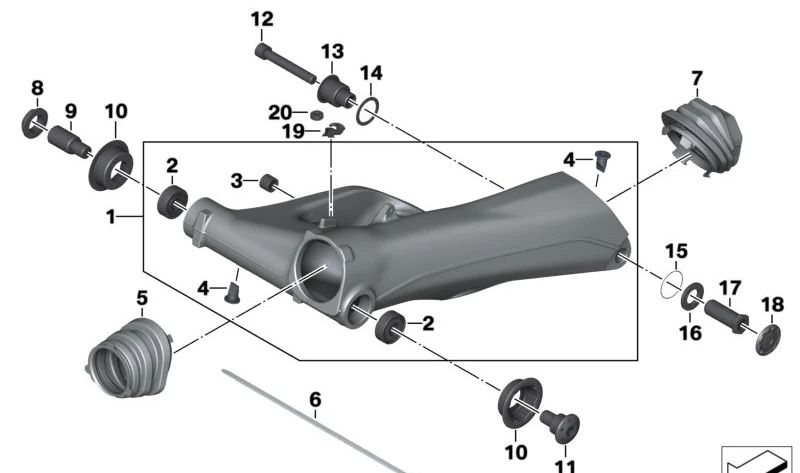 Protección contra frotamiento OEM 33358533306 para BMW R1200GS, R1250GS, R1200RT, R1250RT. Original BMW Motorrad.